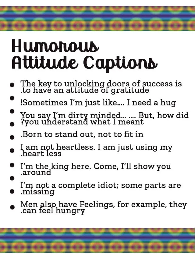 Humorous Attitude Captions in image format